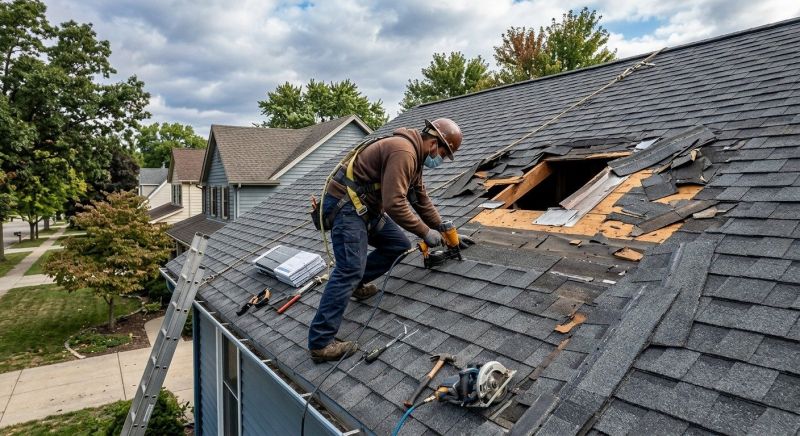 Hail Damage Roof Repair in Louisville, OH