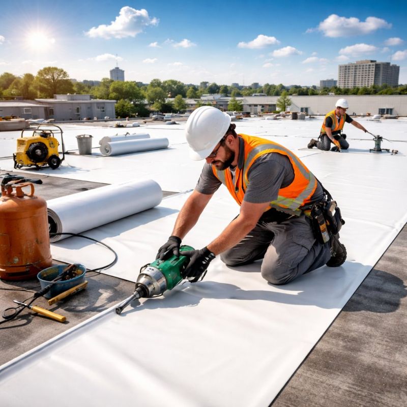 Single Ply Roof Installation in Rootstown, OH