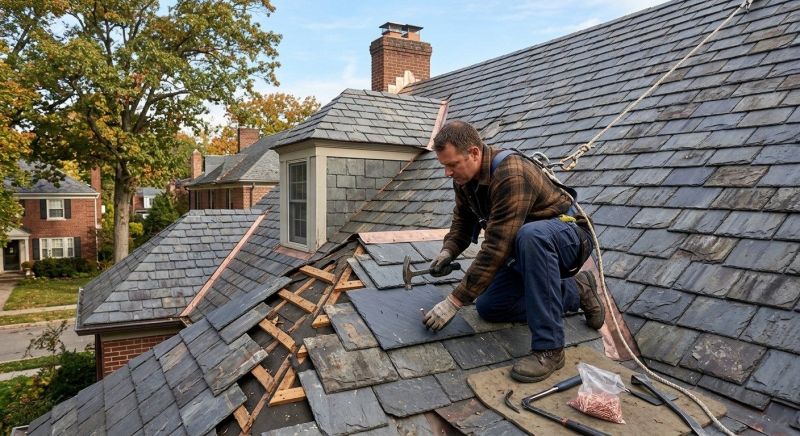 Slate Roof Repair in Campbell, OH